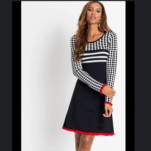 Navy, White and Red Sweater Dress.